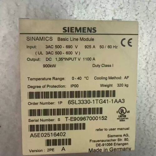 议价议价；整流6SL3330-1TG41-1AA3 库存