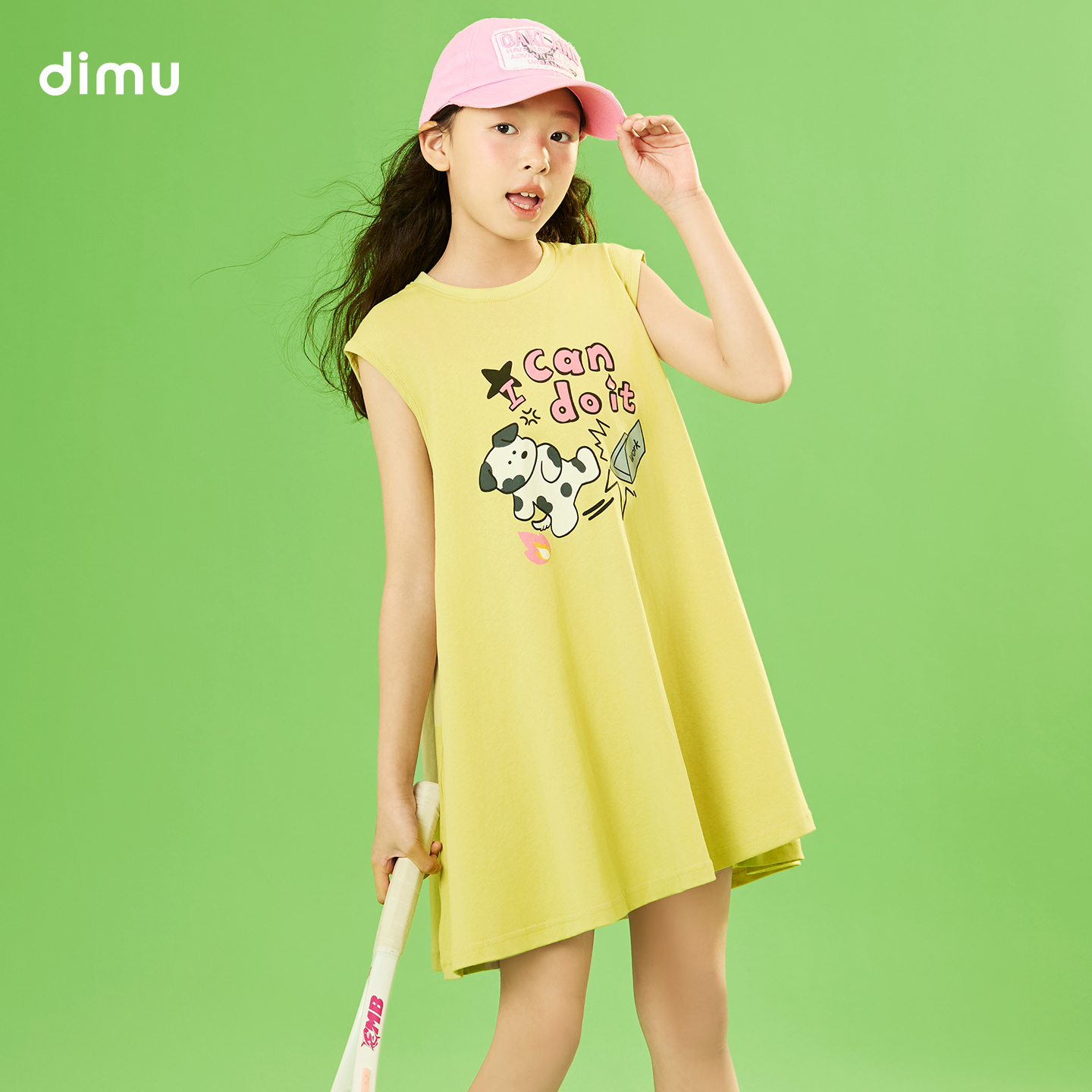 女童连衣裙2025夏装新款洋气时尚卡通印花无袖儿童背心裙套装