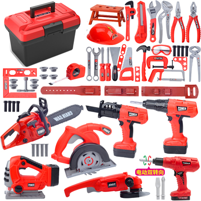塑料儿童玩具工具箱扳手工具木工组合锤子电动螺丝刀套装男童修理