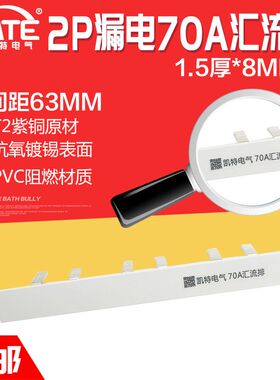 2P漏电70A汇流排 紫铜1.5*8 DZ47空开连接排C45断路器接线排KT008