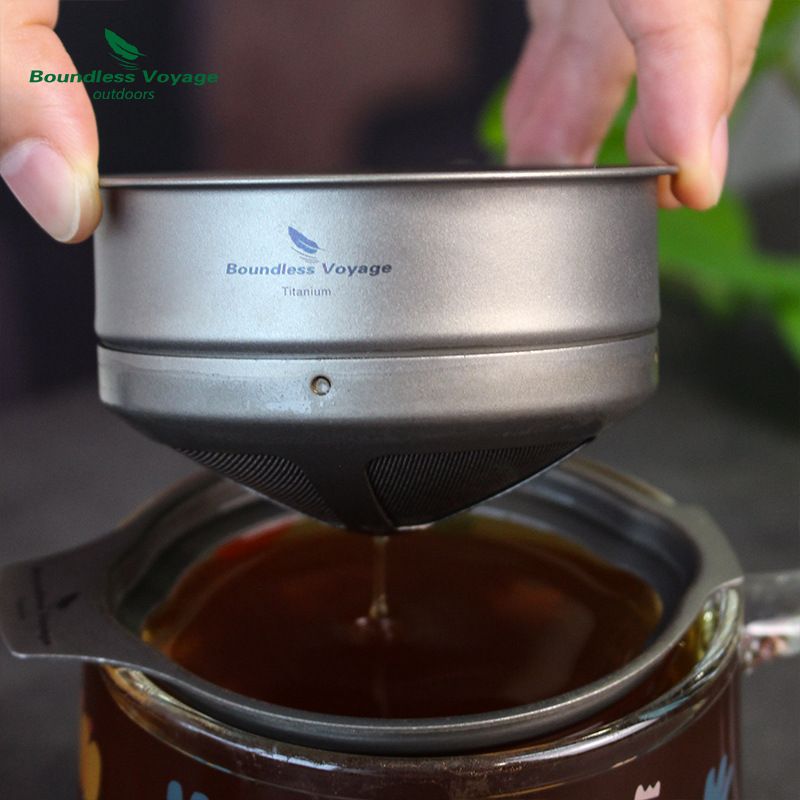 必唯纯钛咖啡滤网茶滤钛漏斗户外茶漏茶隔功夫茶具细密滤渣110目