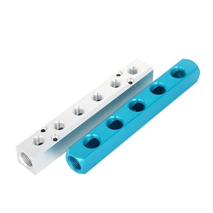 气动多管路分气排分流器气源分配底座多通分路器分流排Y铝条分气