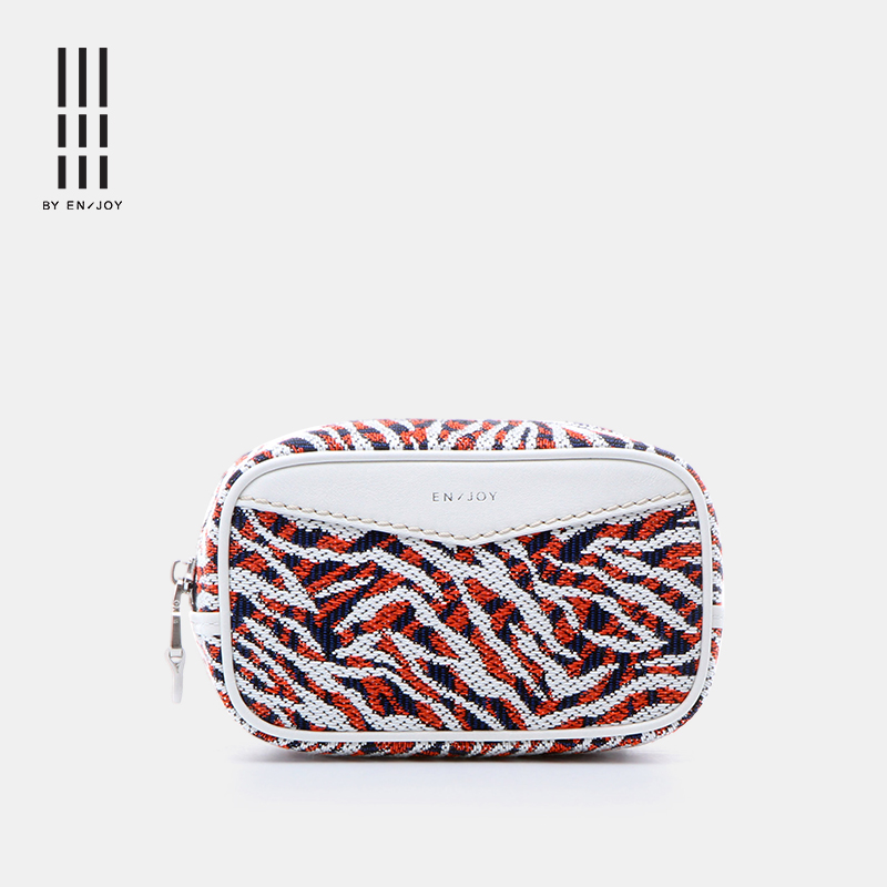 休闲时尚风意大利皮革边饰化妆包