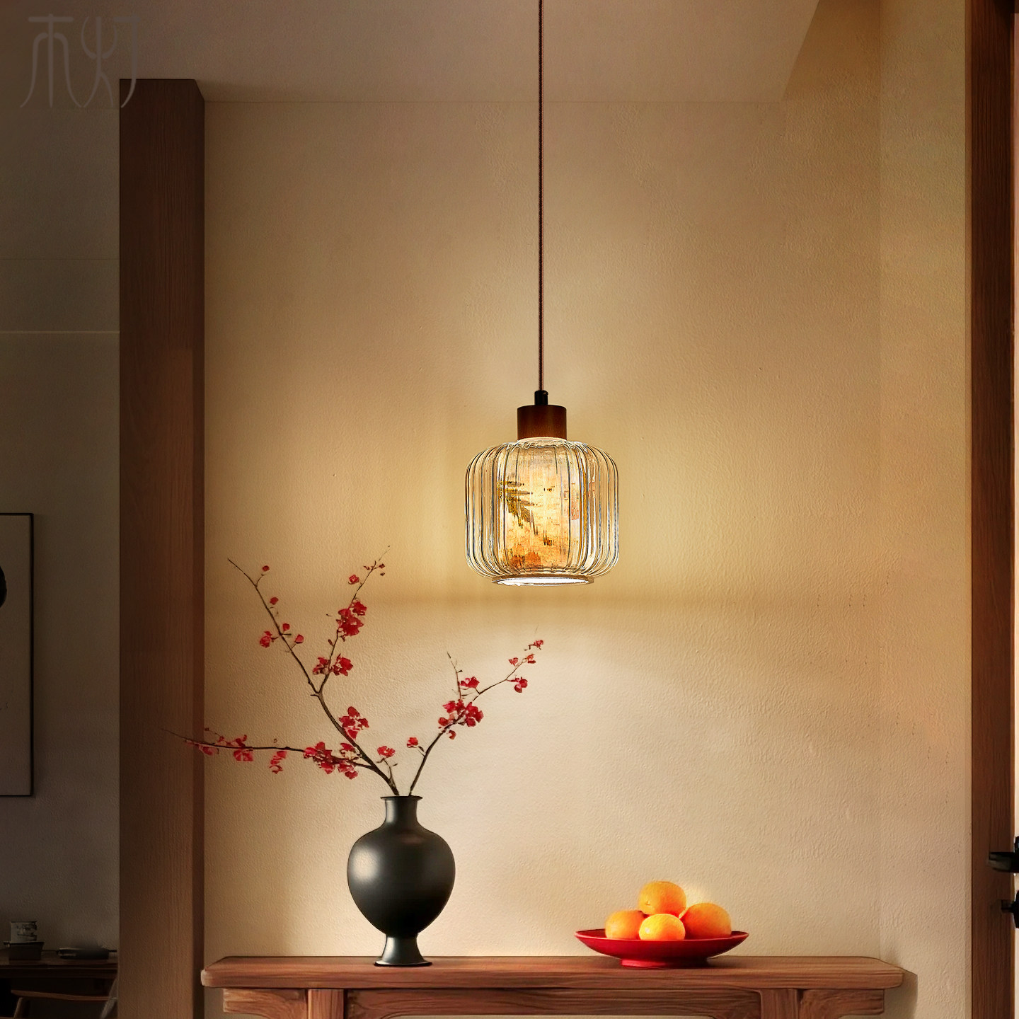 卧室床头小吊灯玻璃宣纸实木新中式中古风宋代美学玄关过道走廊灯,家装灯饰光源,床头/玄关/吧台/过道吊灯,淘宝优惠券,粉丝福利购,淘宝优惠卷