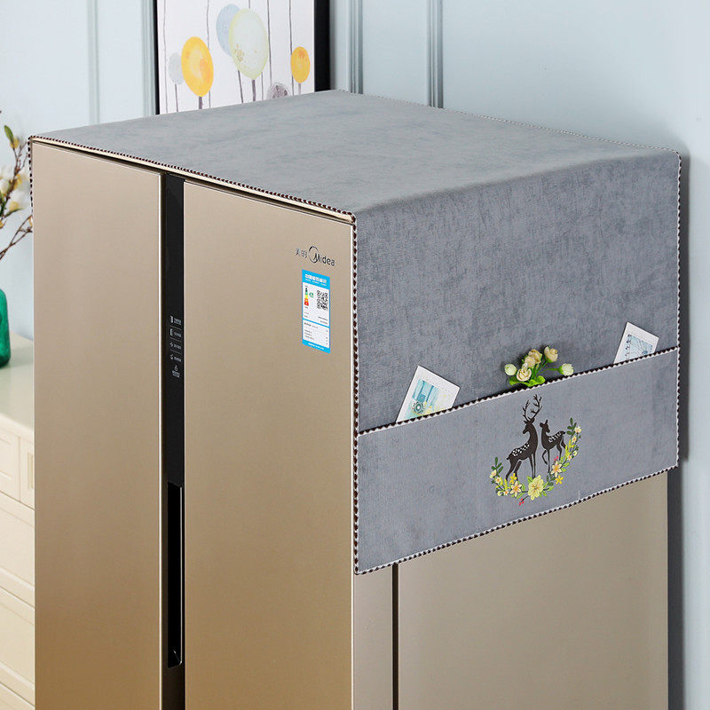 防滑冰箱防尘罩盖布柜顶洗衣机保护罩单开门双开门冰柜罩布北欧风,居家布艺,万能盖巾,淘宝优惠券,粉丝福利购,淘宝优惠卷