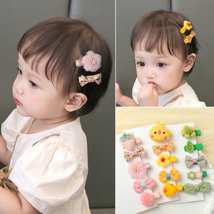 宝宝发夹婴幼儿全包布不伤发碎发夹韩版儿童可爱卡通水果发饰套装