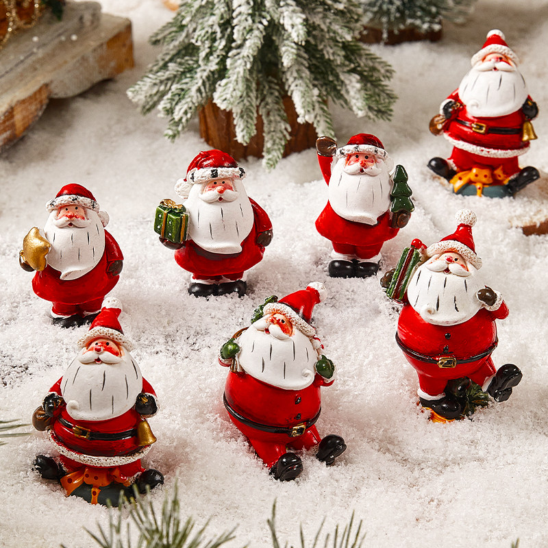 圣诞节装饰品老人桌面摆件diy