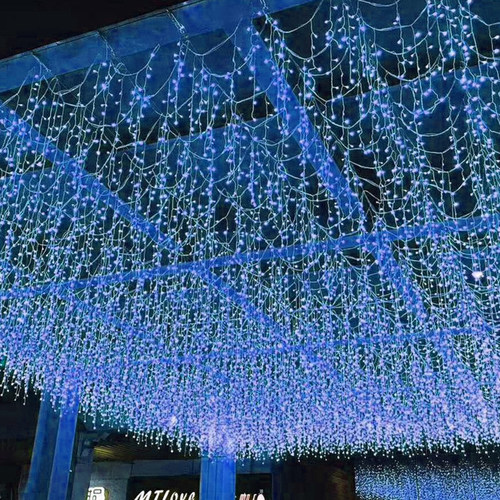 蓝光太阳能户外灯串庭院浪漫