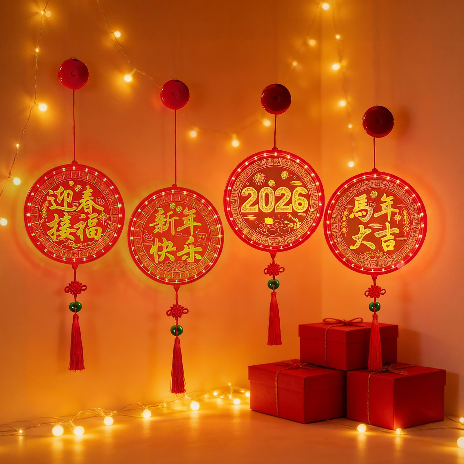 过年小灯笼春节福字彩灯装饰灯马年新年快乐挂饰阳台挂灯餐厅挂件