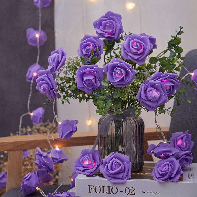 led玫瑰花灯灯藤条装饰少女温馨