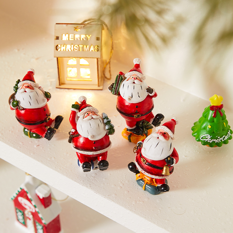 圣诞节创意老人树脂玩具公仔桌面
