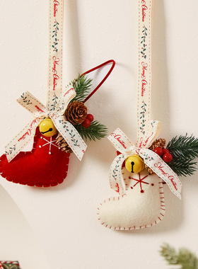 圣诞节装饰羊毛毡铃铛小挂件创意场景布置圣诞树氛围装扮吊饰车挂