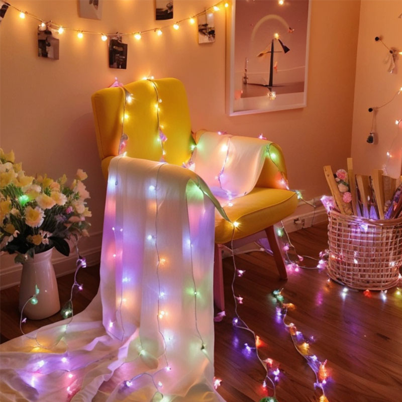 LED樱花小彩灯闪灯串灯满天星星七彩氛围装饰品房间卧室布置户外