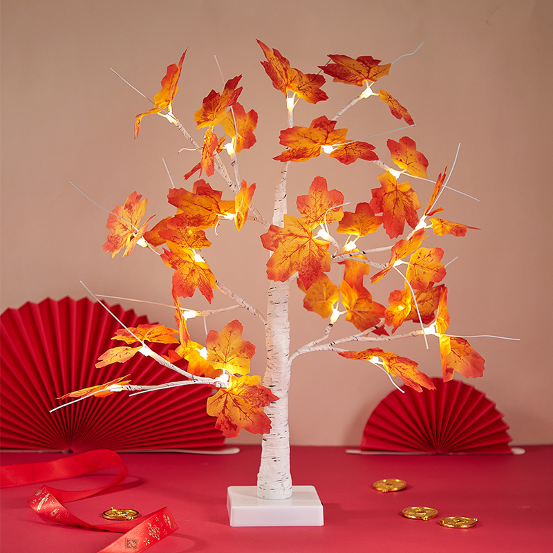 led枫叶假树桃花彩灯闪灯串灯