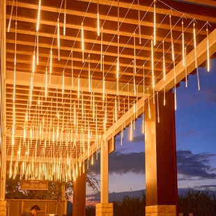 流星雨led灯太阳能彩灯挂树上的装饰灯庭院室外户外防水七彩串灯