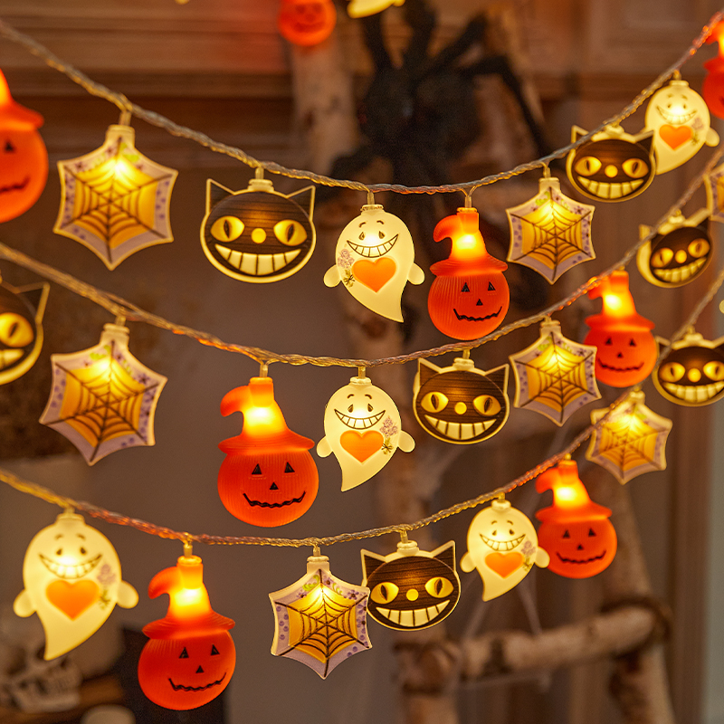 万圣节装饰品幽灵南瓜灯串氛围场景布置幼儿园背景墙面拍照道具