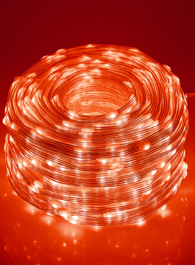 红色led太阳能小彩灯闪灯灯串满天星灯串户外防水树灯室外装饰灯