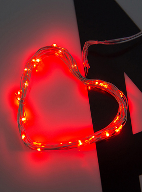 红色铜线灯led小彩灯闪灯串灯满天星星灯带生日氛围灯鲜花束装饰