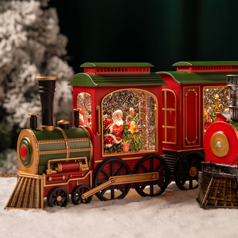 火车圣诞老人摆件装饰品派对店铺