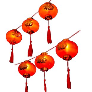 新款迷你福字小红灯笼结婚院子过年彩灯串挂件挂饰新年装饰品春节