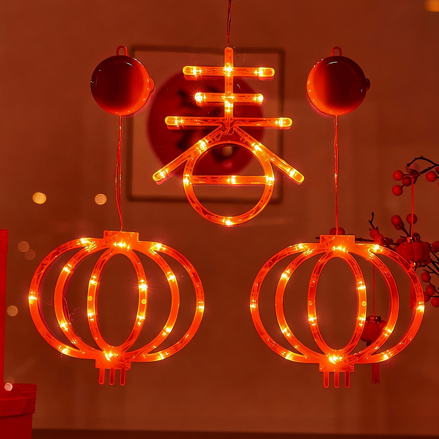 新款吸盘灯春节装饰彩灯过年室内