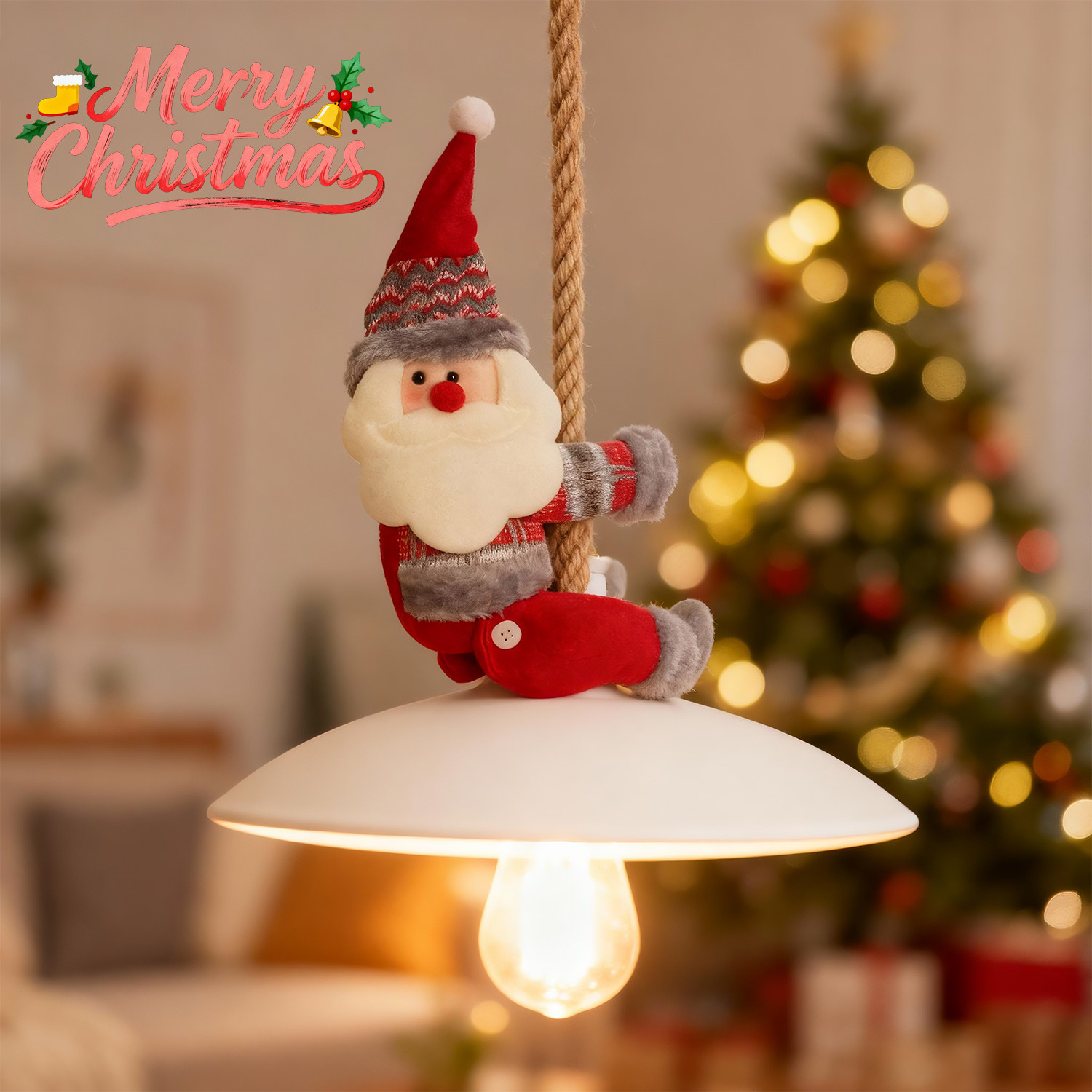 圣诞节装饰品场景布置圣诞老人窗帘扣环儿童房间装扮道具氛围挂饰