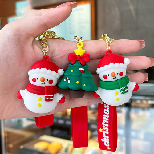 卡通钥匙扣圈送男女圣诞树diy