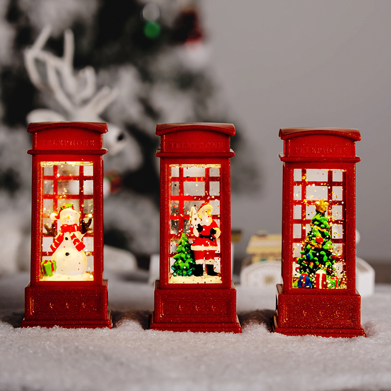 飘雪桌面摆件提灯圣诞节