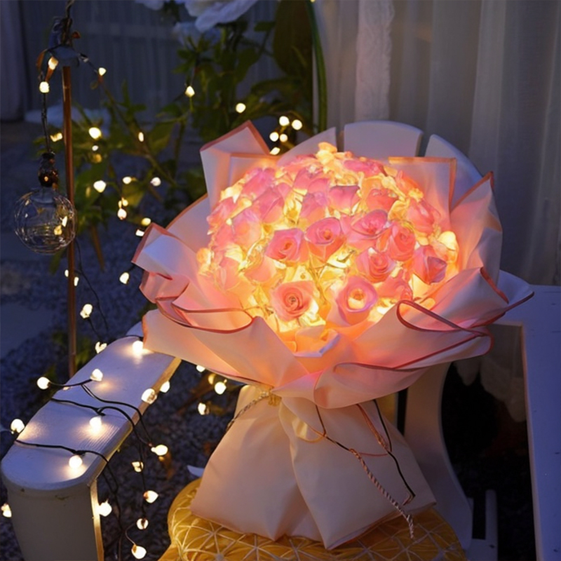 玫瑰花彩灯氛围灯串灯少女心卧室房间布置生日求婚装扮直播间摆件