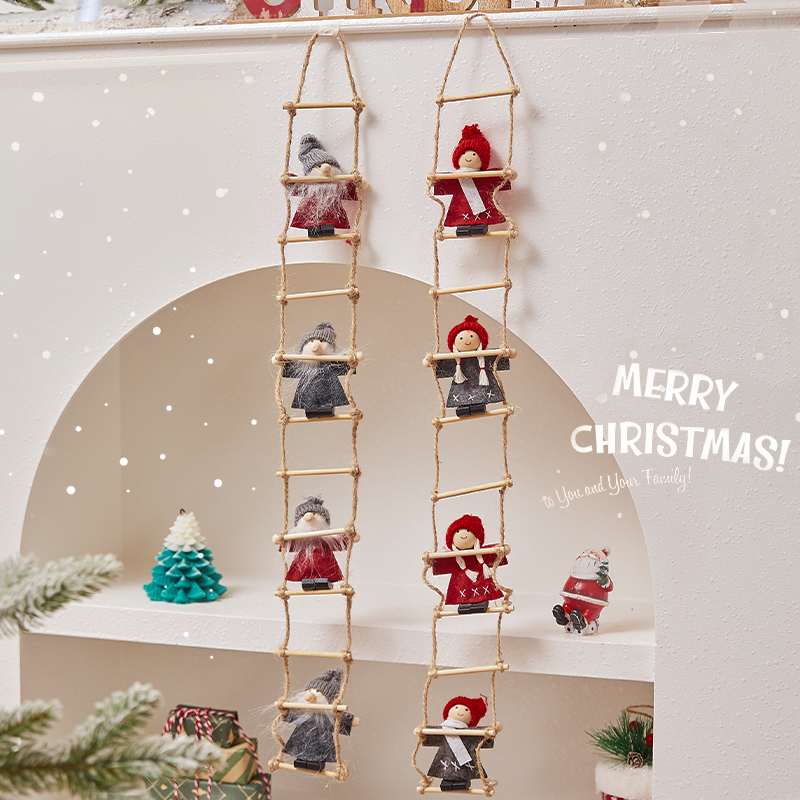 圣诞节装饰品圣诞老人爬绳挂件