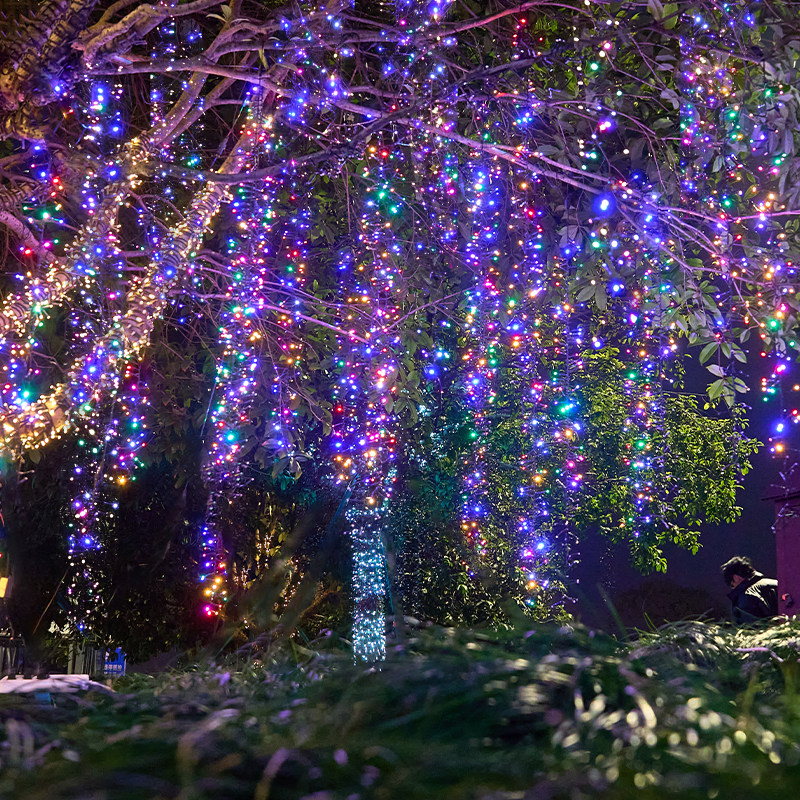 树上氛围彩灯串发光灯带led装饰树灯条闪灯景观网红小院氛围布置