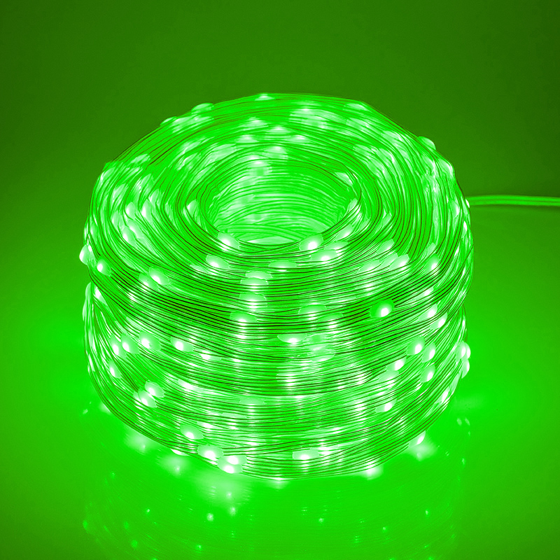 绿色led彩灯闪灯串灯太阳能皮线