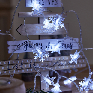 雪花圣诞树灯串挂件圣诞节装 饰品围栏场景布置布景主题派对拍照扮