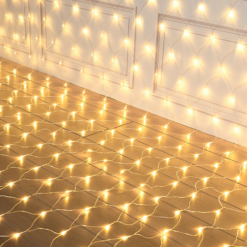 渔网灯彩灯闪串灯led发光树灯氛围户外场景布置太阳能圣诞装饰灯
