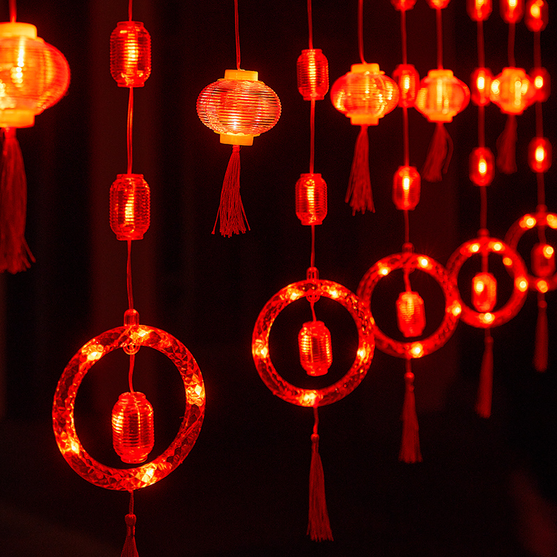 新年红色led春节彩灯闪灯串灯