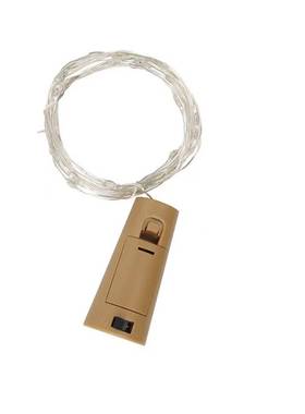 LED灯串铜线灯节日装饰酒瓶塞子AG13纽扣电子1米10灯暖白光色常亮