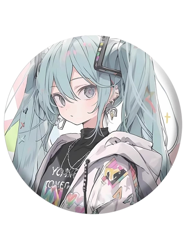 初音周边徽章动漫吧唧胸针未来同人二次元miku马口铁学生挂饰胸章