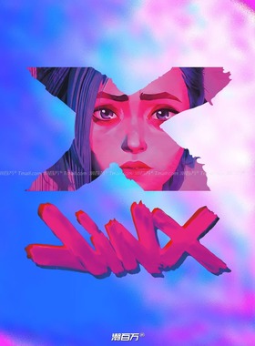 汽车反光贴纸JINX金克丝个性眼神车贴英雄联盟游戏角色电脑装饰贴