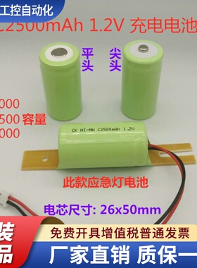 Ni-Cd Ni-MH C2500 C2000mAh 1.2V 应急灯四轮定位仪吊秤充电电池