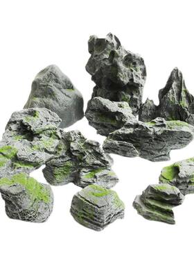假山鱼缸水景摆件玻璃钢道具石头造景装软室内装饰仿真庭院雕塑