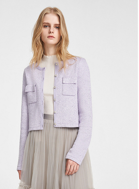 ELLASSAY歌力思2026春季新款花边半高领半袖针织衫女EWE351M08100