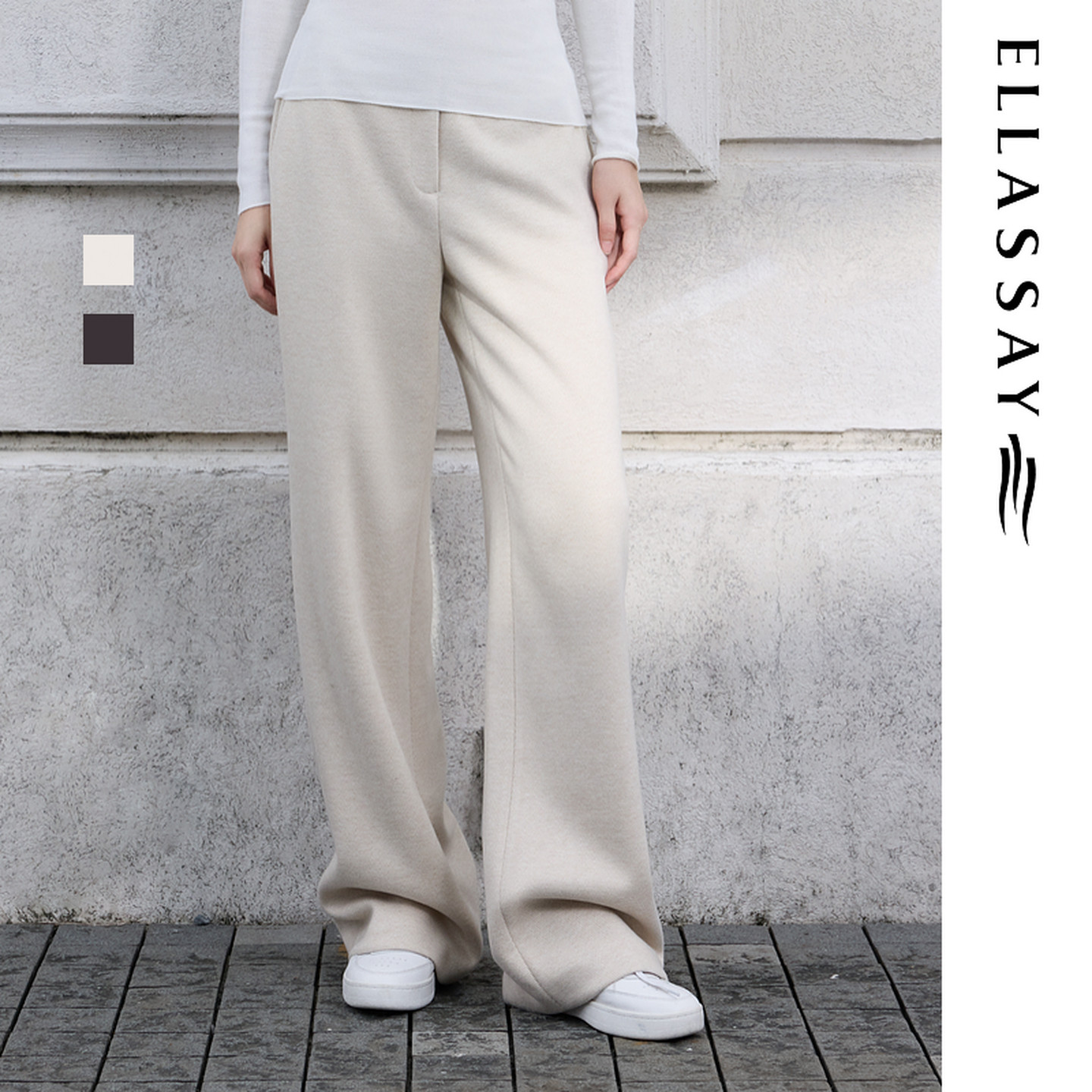 ELLASSAY歌力思2025秋季新款舒适简约直筒休闲裤女EWD363K01100