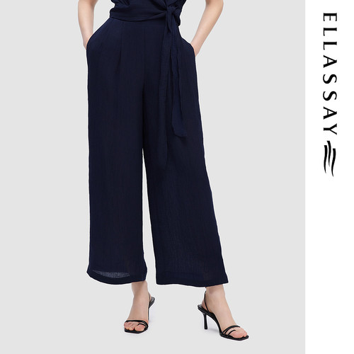 ELLASSAY歌力思春夏新款时尚休闲风阔腿休闲裤女EWD352K03100