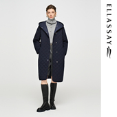 星空蓝气质长款 ELLASSAY歌力思冬季 新款 羽绒服女EWD364L01200