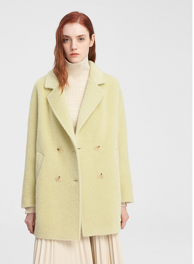 ELLASSAY歌力思秋冬新款羊驼毛西装摇粒绒外套女EWE344D00800