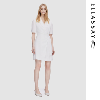 ELLASSAY歌力思春季新款醋酯通勤西装气质连衣裙女EWD351Y09400