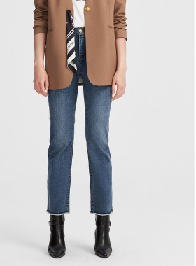 ELLASSAY歌力思秋季新款棉魔术微喇简约直筒牛仔裤女EWW343N02200