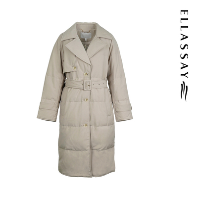 ELLASSAY歌力思秋冬新款气质风衣式鹅绒羽绒服女EWW344L04200