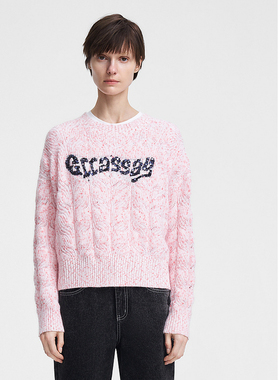 ELLASSAY歌力思春季新款糖果点彩甜美圆领针织衫女EWV351M01200