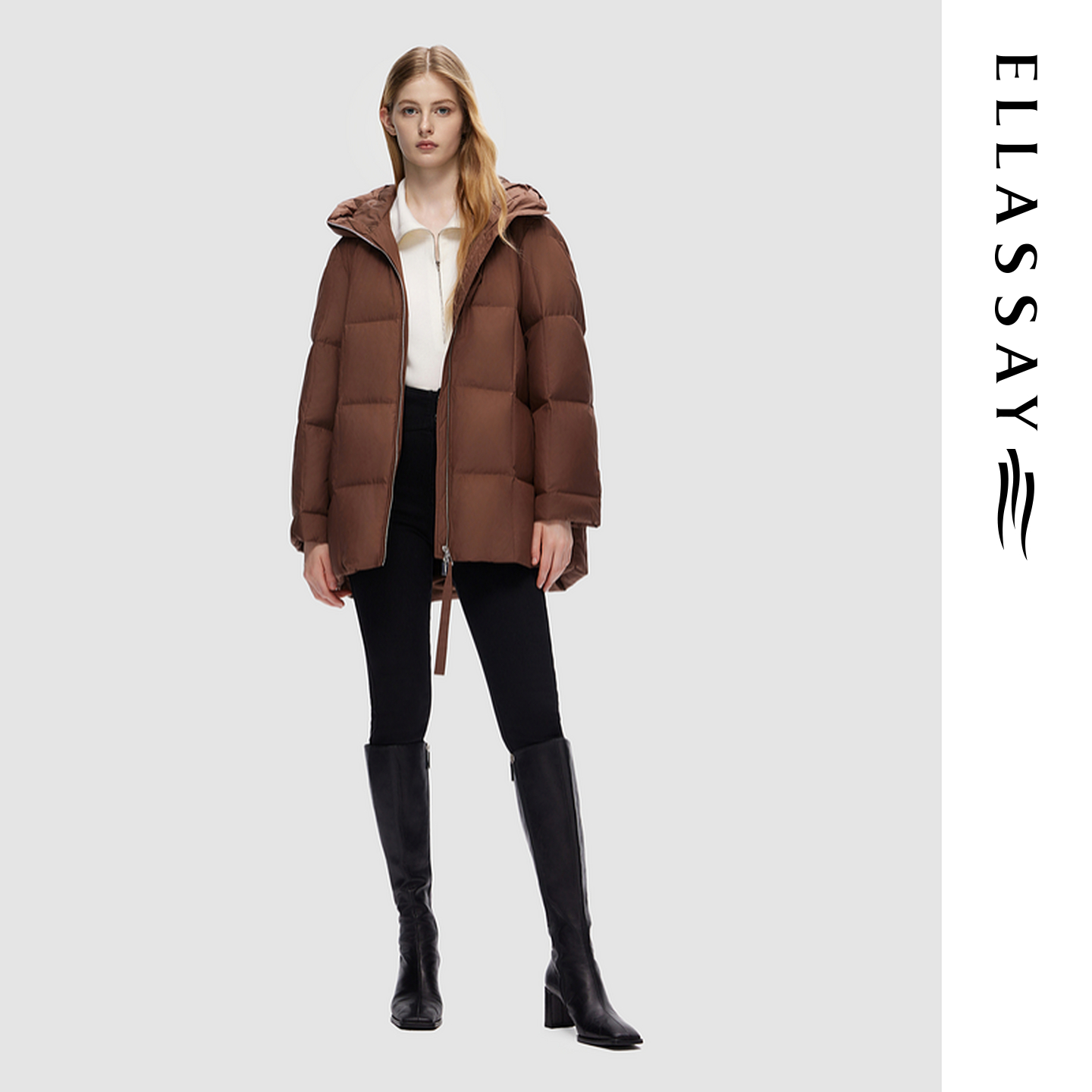 ELLASSAY歌力思秋冬新款鹅绒简约时尚羽绒服女EWD353L01200